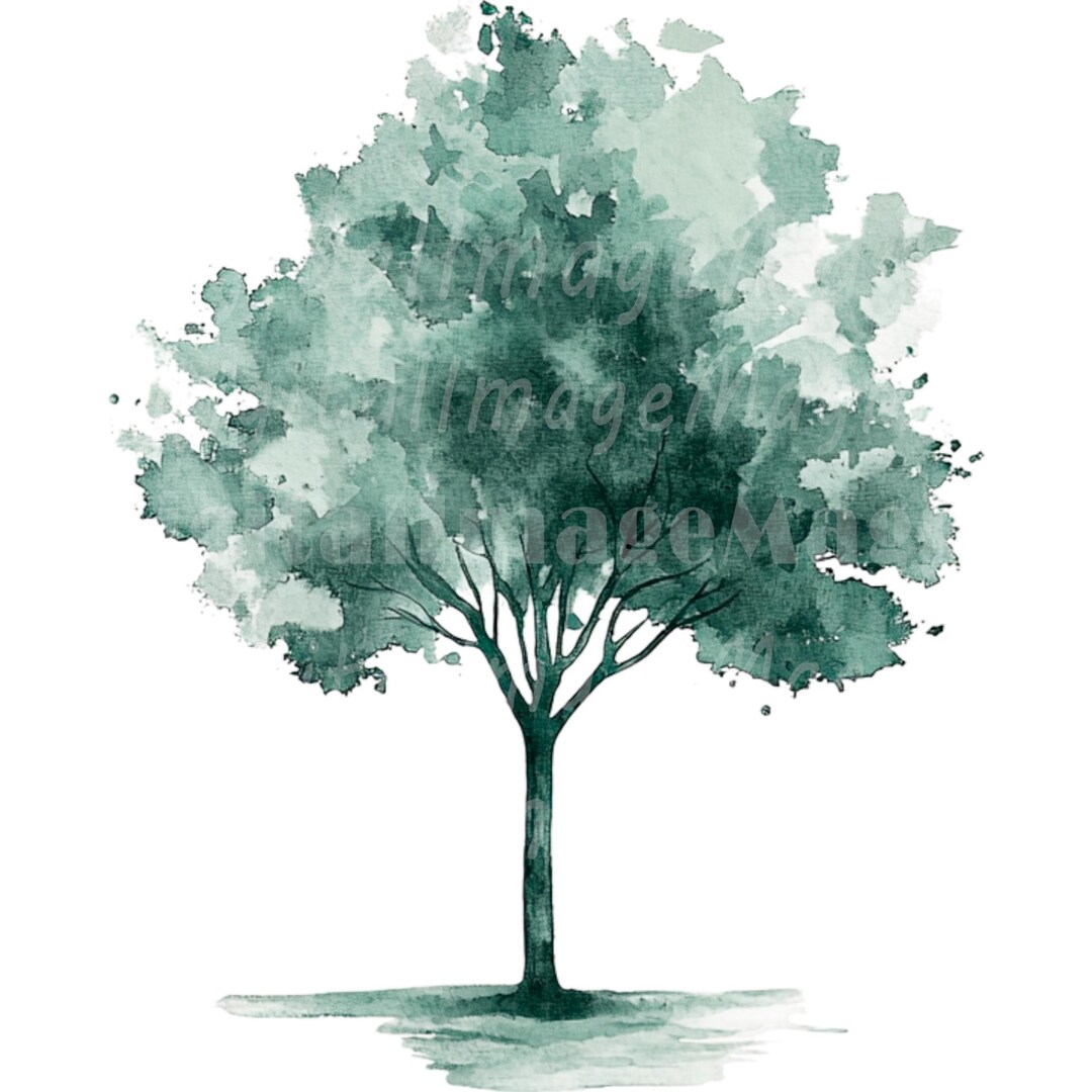 24 Minimalistic Tree Clipart, Simple Tree, Printable Watercolor Clipart ...
