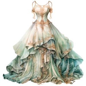 18 robe victorienne Clipart PNG, robe vintage Clipart, Clipart numérique, clipart aquarelle, clipart imprimable, téléchargement numérique, créations de papier