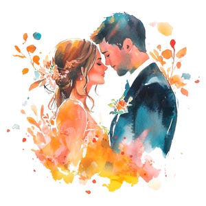 19 Clipart di biglietti di nozze, inviti di nozze, clipart acquerello stampabili, JPG/PNG di alta qualità, download digitale, artigianato di carta, diari
