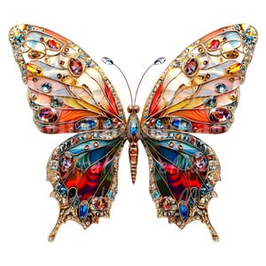 24 Jeweled Schmetterling Clipart, Edelsteine, druckbare Aquarell Clipart, hochwertige PNGs, digitaler Download, Papiermodell, Junk Journal