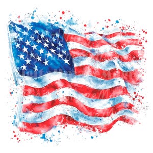 16 PNG USA Flag Clipart, Watercolor USA Flag, Printable Watercolor clipart, High Quality PNGs, Digital download, Paper craft, sublimation