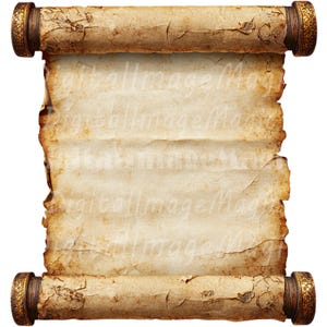 24 middeleeuwse scroll clipart, vintage scroll, hoge kwaliteit png's, afdrukbare aquarel clipart, digitale download, papier ambacht, junk tijdschriften