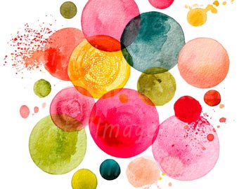 20 Abstracte stippen clipart, stippenprint, printbare aquarel clipart, hoogwaardige PNG's, digitale download, papierknutselwerk, junk journals