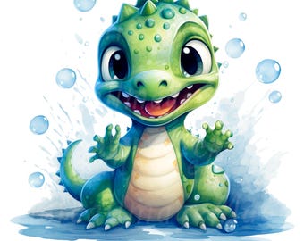 19 PNG Clipart di dinosauri dei cartoni animati, dinosauro bambino, clipart acquerello stampabile, PNG di alta qualità, download digitale, artigianato di carta, diario di spazzatura