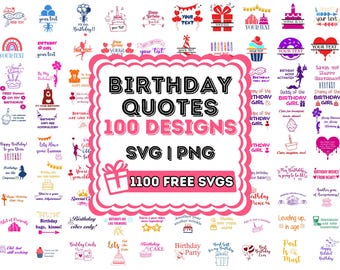 Pakiet SVG z okazji urodzin, Topper na tort SVG, Ploter urodzinowy SVG, PNG, Zabawne cytaty urodzinowe, Przyjęcie urodzinowe SVG Cricut, Sylwetka