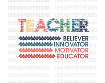 Teacher SVG, Teacher PNG, Teacher Life Svg Png, Teacher Clipart, Teacher Sublimation, Back to School Png, Bricks Teacher Appreciation Svg