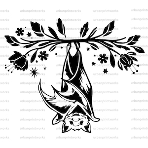 Słodki nietoperz svg, Kwiaty nietoperz png, Kwiatowy nietoperz svg, Clipart nietoperza, Halloween svg png, Plik do cięcia nietoperza Cricut, Straszny nietoperz Png Sublimacja Nietoperz jpg
