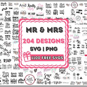 Mr And Mrs Svg Bundle, Mr and Mrs Png, Wedding Svg Bundle, Marriage Svg, Groom Svg, Mr and Mrs Split Monogram Svg Wedding ring svg newlyweds