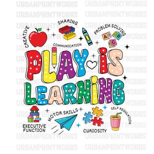 Play Is Learning Teacher Era Svg Png, Back To School Png Kindergarten Preschool Teacher Appreciation Gift Svg Play is learning Teacher Shirt