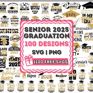 Graduation 2025 Cap Svg Bundle, Graduation 2025 Svg, Graduation Cap Svg, Senior 2025 Svg,  Graduation Shirt Topper Svg, Class Of 2025 Svg
