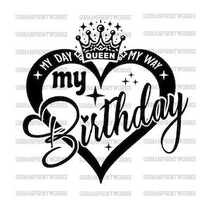 Regina del compleanno svg, Compleanno svg, Regina svg, Design maglietta regalo per ragazza di compleanno Svg, Disegni di sublimazione PNG della regina del compleanno, Ragazza di compleanno Svg
