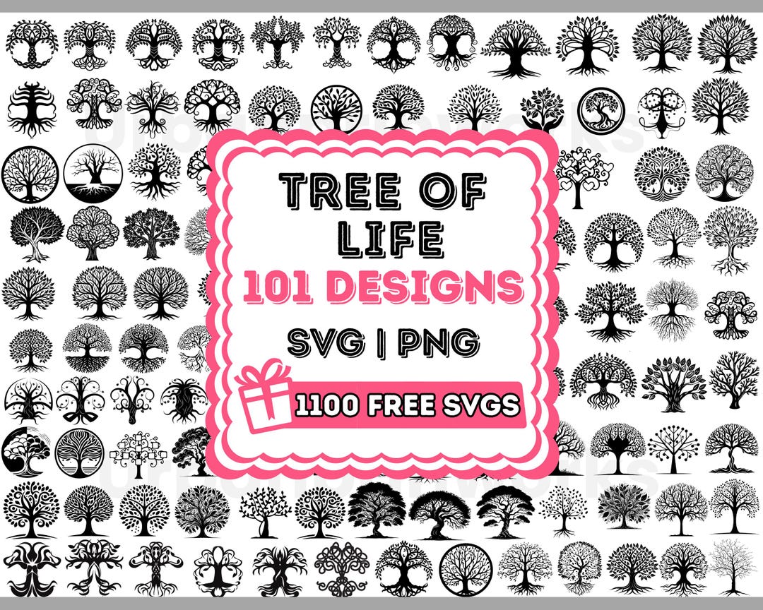 Tree of Life Bundle Design SVG PNG, Celtic Tree Silhouette Clipart ...