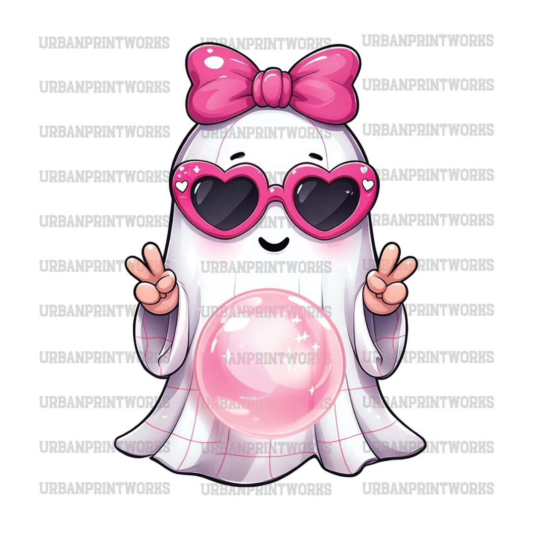 Cute Girly Ghost Blowing Bubble Png,coquette Cute Ghost Fall Shirt ...