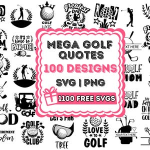 Lot de Svg de golf, Png de golf, Svg de monogramme de golf, Svg monogramme fractionné, Svg de cadre de nom de golf, Svg de balle de golf, Svg de joueur de golf, Svg cricut d'amant de golf
