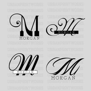 Anpassen des geteilten Monogramms SVG PNG JPG, Name Monogramm SVG, Wort Clipart, Personalisieren der Monogramm Silhouette, Name Anfangsbuchstabe, kommerzielle Nutzung
