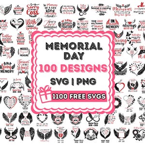 メモリアルデーSVGバンドル、安らかにお眠りくださいSVG、インスピレーションSVG、お悔やみSVG、愛を込めてSVG PNG、メモリアルデーの名言、天使の羽SVG