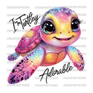 Soy una tortuga adorable (PNG), tortuga (PNG), niña (PNG), niña pequeña (PNG), diseños de sublimación para niños, niño pequeño (PNG), archivo PNG para niños, descarga digital