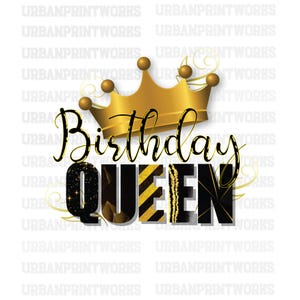 Birthday queen png, birthday party png, birthday png design, Birthday Girl Gift Shirt Design Png, Gold Birthday Queen Png Sublimation design