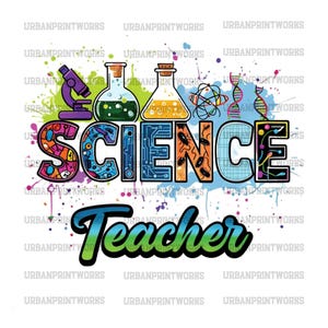 Sublimación de profesor de ciencias PNG, Día del maestro PNG, Diseño de profesor PNG, Descarga de diseños de sublimación de ciencias occidentales PNG, Regreso a la escuela