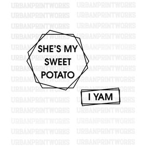 Ella es mi batata Svg, Ella es mi batata, I Yam SVG, Camisa a juego Svg, Camisa de pareja Svg, Camisa de acción de gracias de pareja Svg, Silueta