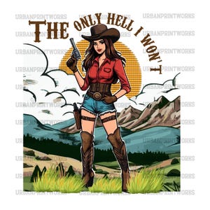 Conception de sublimation png de cow-girl occidentale, Je ne veux pas png, chemise occidentale png, sublimation de cow-girl png, citation impertinente png, désert occidental png