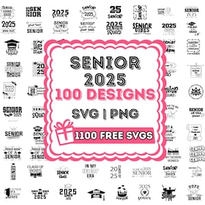 Senior 2025 SVG-Bundle, 2025 Abschlussfeier SVG-Bundle, Klasse von 2025 SVG-Bundle, Abschlusshemd svg, Abschlusskappe svg, graduierter 2025 Hemd Png