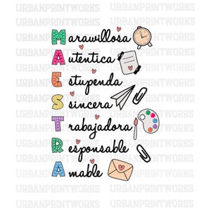 Maestra Svg, Maestra png-sublimatieontwerp, leraar Spaans png, leraar Spaans Svg, lerarendag png, leven van de leraar png, terug naar school