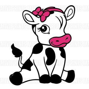 Baby Cow Svg, Cow png, Cute sitting cow girl svg cut files and clipart, Cute cow svg, Cow Face Svg, Boy Girls Cow, Baby cow instant download