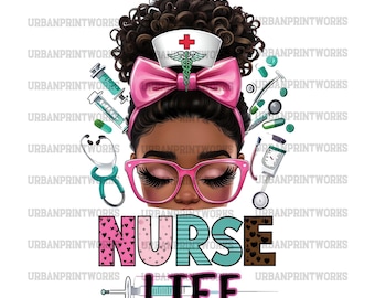 Vida de enfermeira png, Enfermagem png, Elementos de enfermagem png, Enfermeira png, Enfermeira afro com coque bagunçado png design para sublimação, Enfermeira com coque bagunçado png, enfermeira jpg
