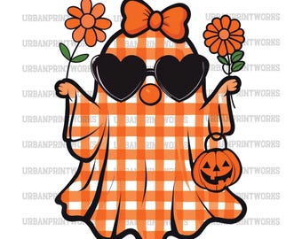 Niedliche Geist blasen png, Halloween png, Blumen Bougie png, Halloween kariert Geist png, Bougie Geist, Coquette Halloween Clipart