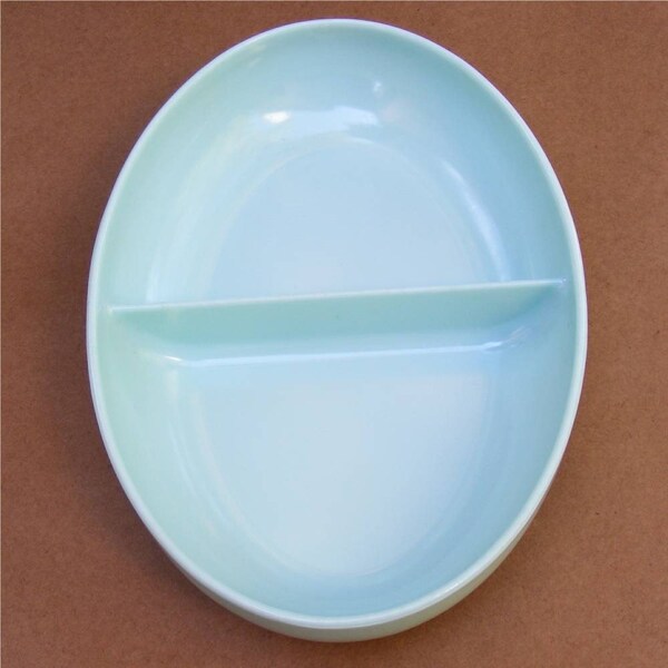 Vintage Melmac Divided Serving Bowl, Sea Foam, Aqua