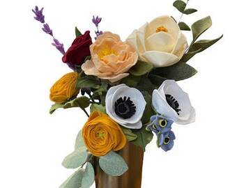 Bouquet de fleurs sauvages en feutre
