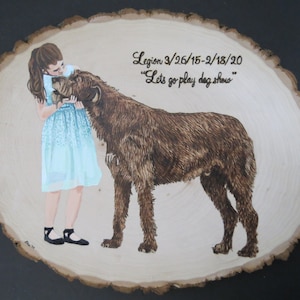 Live Edge Wood Portraits Wood Burned and or Painted Plaque Made to Order around 11 x 15 inches by Shannon Ivins Pigatopia
