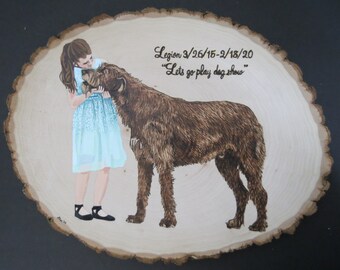 Live Edge Wood Portraits Wood Burned and or Painted Plaque Made to Order around 11 x 15 inches by Shannon Ivins Pigatopia