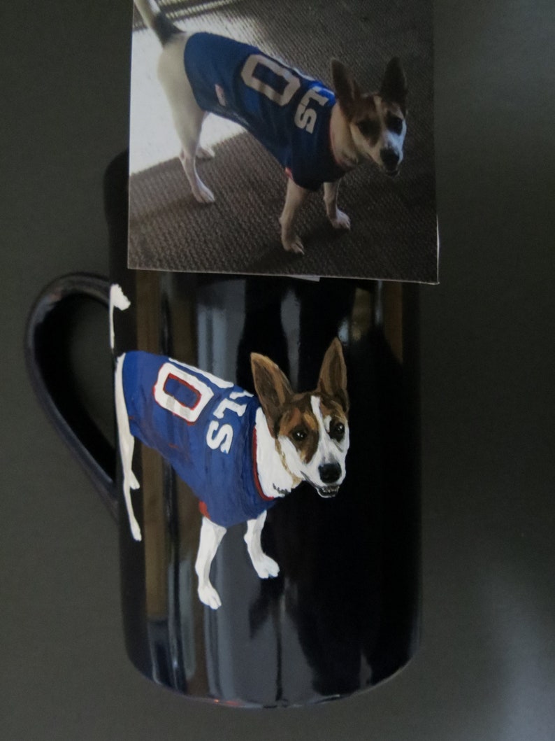 Pet Portrait Hand Painted Coffee Mugs Made to Order Any Animal Painted From Photo shepherd by Shannon Ivins image 3