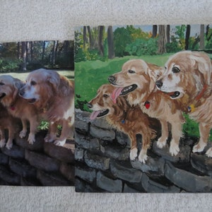 Hand Painted Pet Portrait 6 x 6 inch Ceramic Tiles and Made to Order of any subject by Shannon Ivins