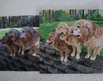 Hand Painted Pet Portrait 6 x 6 inch Ceramic Tiles and Made to Order of any subject by Shannon Ivins