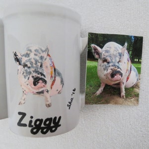 Pet Portrait Hand Painted Coffee Mugs Made to Order Any Animal Painted From Photo shepherd by Shannon Ivins image 4