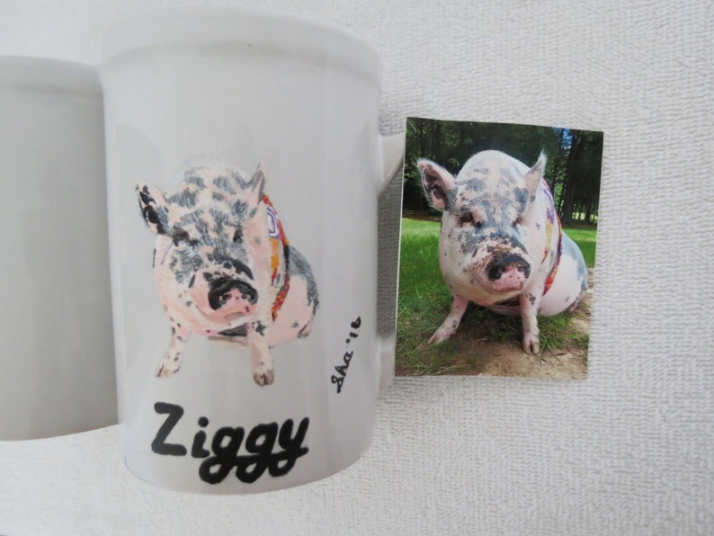 Pet Portrait Hand Painted Coffee Mugs Made to Order Any Animal Painted From Photo shepherd by Shannon Ivins image 4