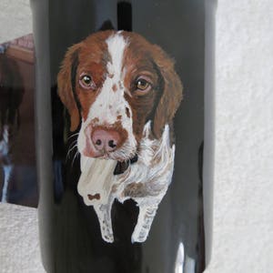 Hand Painted Pet Portrait Coffee Mugs Made to Order Brittany Dog by Shannon Ivins Pigatopia image 1