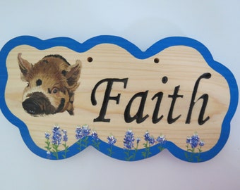 Pet Portrait Hand Crafted Personalized Solid Wood signs Hand Painted From Photo Made to Order Any Animal By Shannon Ivins