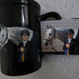 Pet Portrait Hand Painted Coffee Mugs 16oz Made to Order Husky by Shannon Ivins Pigatopia image 5
