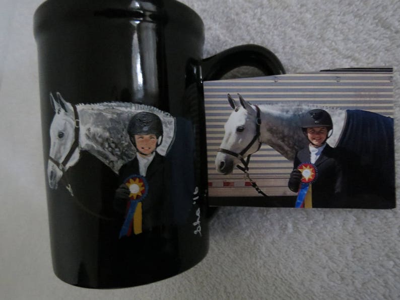Pet Portrait Hand Painted Coffee Mugs 16oz Made to Order Husky by Shannon Ivins Pigatopia image 5