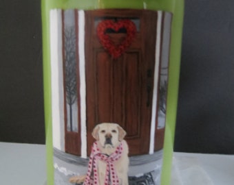 Recycled Wine Bottle Wind Chimes Hand Painted Pet Portrait Made to Order Horses by Shannon Ivins