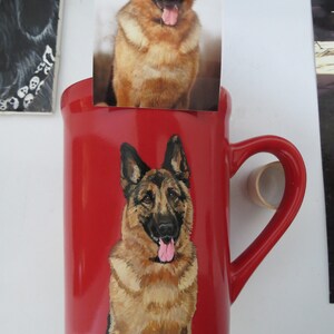 Hand Painted Pet Portrait Coffee Mugs Made to Order Brittany Dog by Shannon Ivins Pigatopia image 7