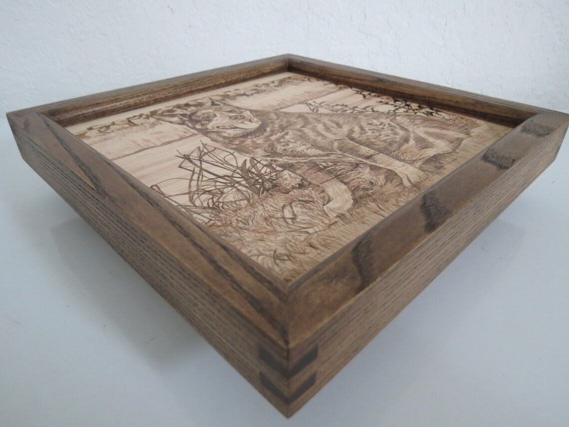 Pet Portrait Pyrography 12 X 12 Inch With Hand Crafted - Etsy