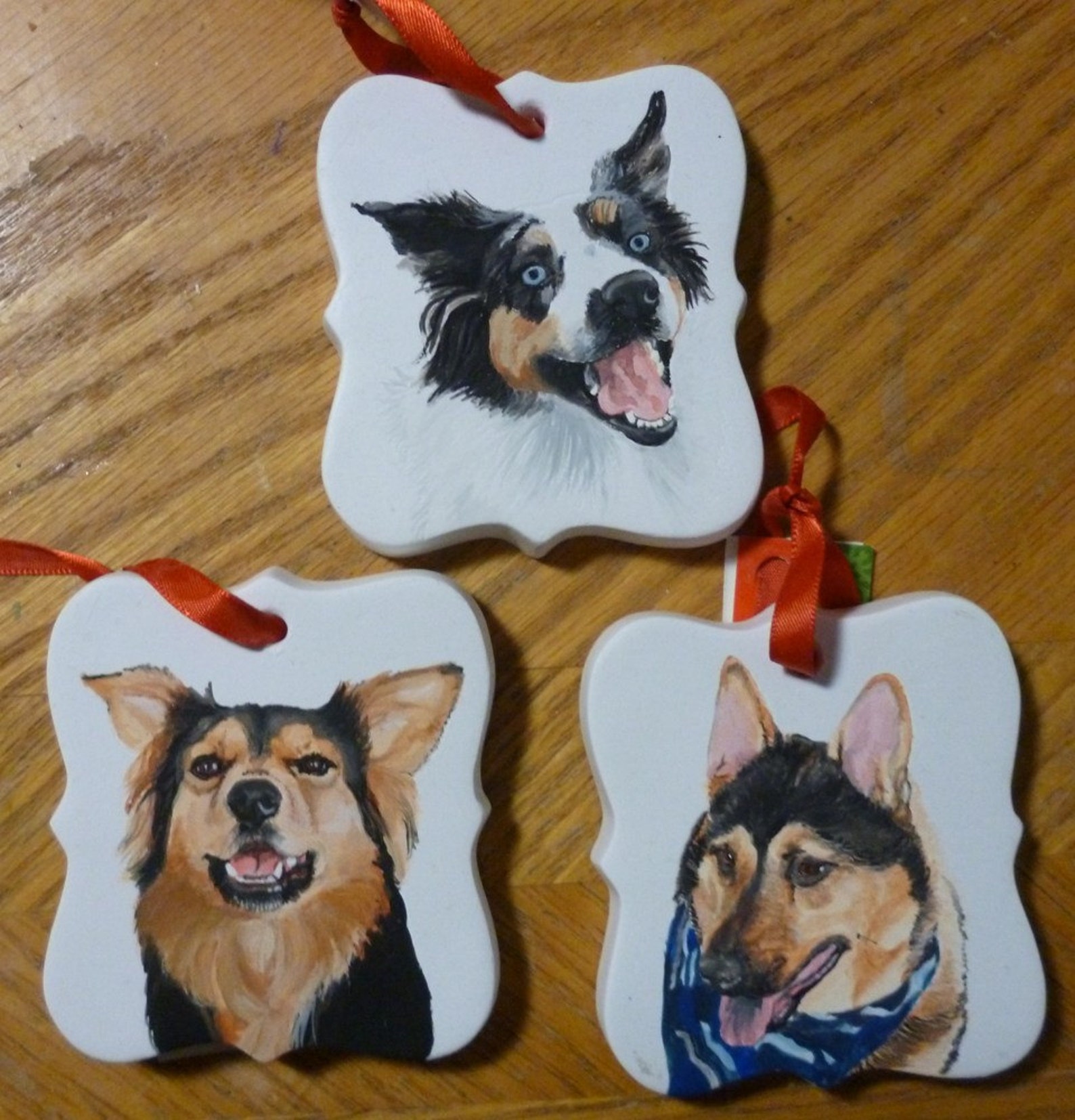 Australian Shepherd Pet Portrait Memorial Christmas Ornament Etsy