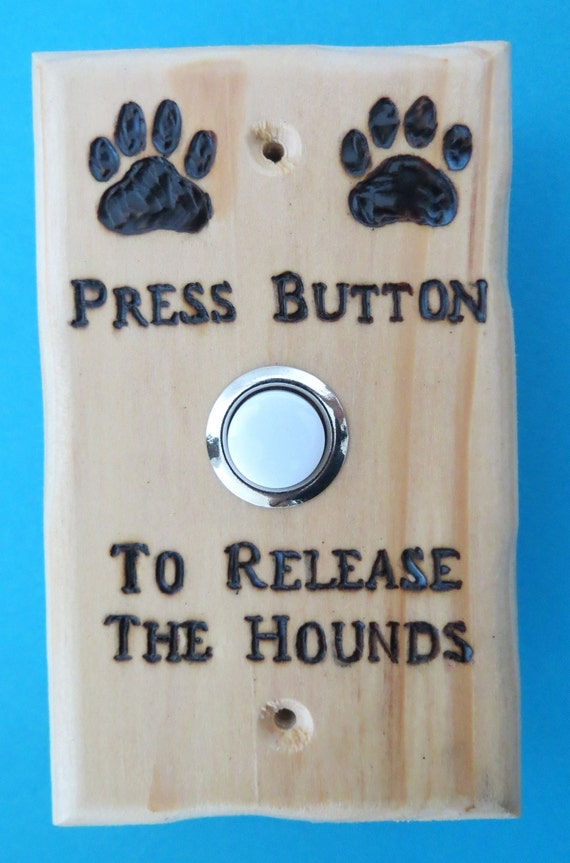 Release the Hounds Pyrographic Art Functional Door Bell by Shannon