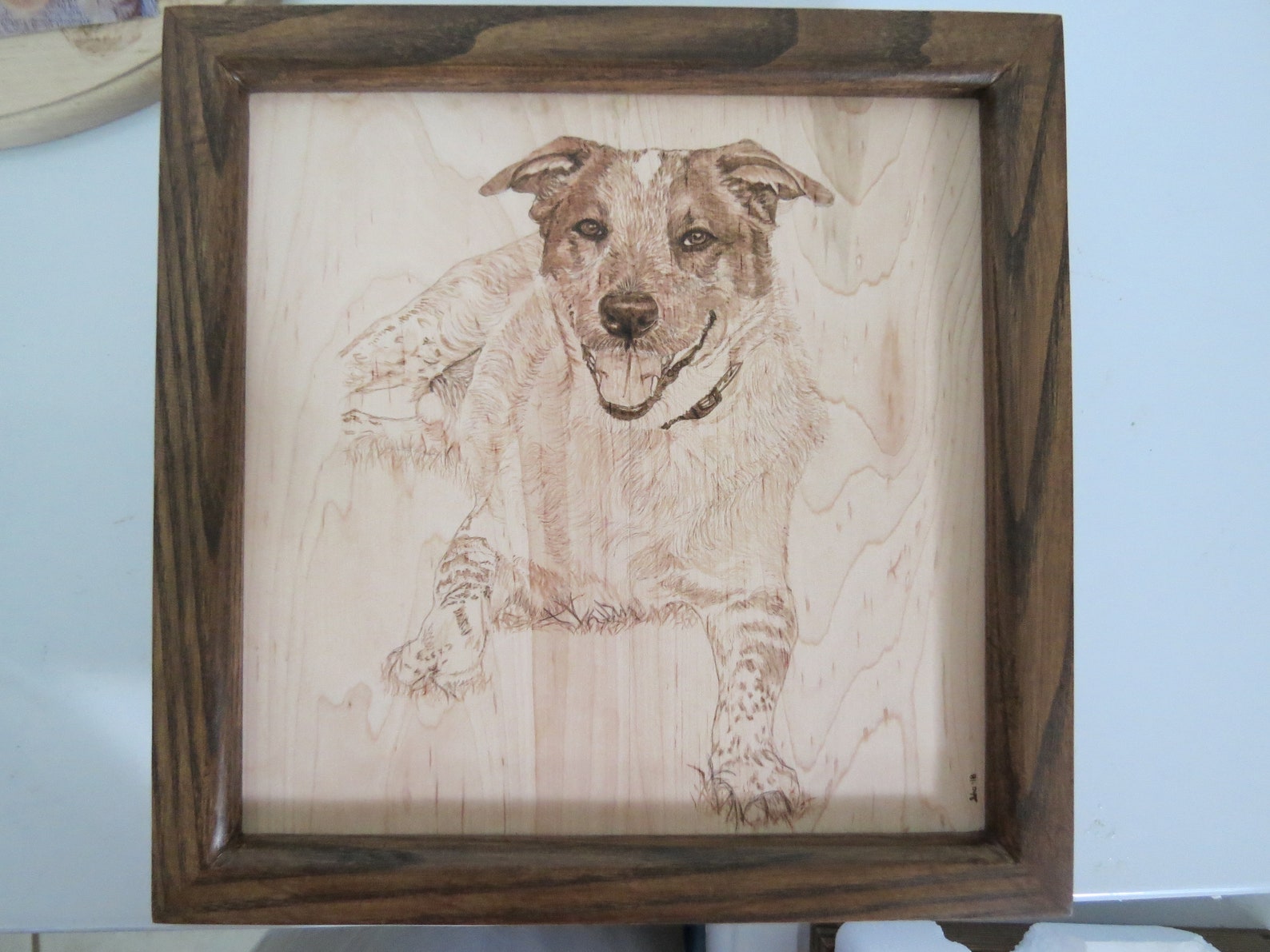 Pet Portrait Pyrography 12 X 12 Inch With Hand Crafted | Etsy