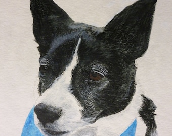 Pet Portrait 5 x 7 inch Watercolor You Provide the Picture or Idea Made to Order Dog by Shannon Ivins Pigatopia